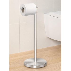 Vrijstaande toiletrolhouder met gewogen basis voetstuk - badkamer Tissue Paper Dispenser Stand - Opslag Moderne stijl - Roestvrij staal geborsteld afwerking - BPH283S1-2