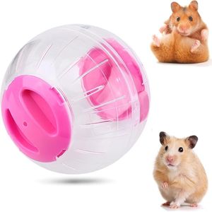 Hamster Run Ball, Hamster Ball, Hamster Wheel Oefenbal, Hamster Running Ball, Hamster Ball Toy, Speelgoed Hamster Running Ball, voor hamster kleine dieren en muizen, kunststof (12 cm, roze)