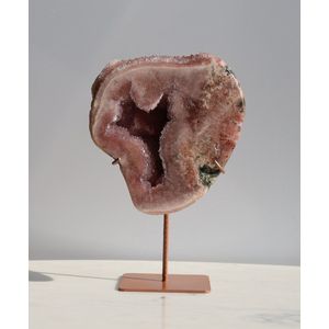 Unique Gemstones - Roze Amethist - Plak op Standaard - Edelstenen en Mineralen