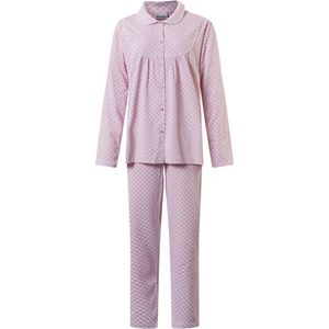 Lunatex - klassieke dames pyjama 124158 met kraag - roze - maat L
