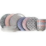 Cosy & Trendy - Serviesset Delirio - 18-Delig - Voor 6 Personen - Dinerborden en Kommen