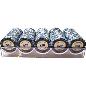 Poker - Poker bakje met waarde 20 - Pokerset - Poker fiches - Fiches - Poker chips - Poker set - Casino - Casino chips - Poker fiches met waarde - Cave & Garden