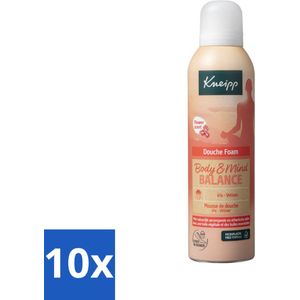 10 x Kneipp - Douche schuim - Body & Mind Balance - Iris & Vetiver - 200 ml - Douche Foam - Body And Mind Balance - Iris Extract - Vetiver Oil - Natuurlijke Schuim
