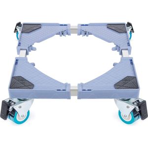 Verstelbare Wasmachine Standaard met Rubberen Wielen - Geschikt voor Koelkast, Droger en Wasmachine - Multifunctionele Verplaatsbare Ondersteuning - Instelbare Afmetingen 44-75 cm Breed