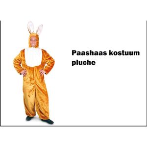 Paashaas kostuum bruin/wit unisex mt.S/M - A kwaliteit - Pluche - Pasen thema feest konijn haas paasfeest