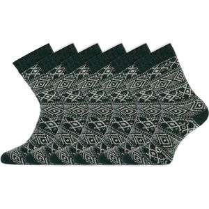 Noorse sokken | Dames sokken | Merk: Basset | Kleur: Groen | Maat: 35 t/m 42 | 6 Paar