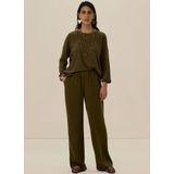 Sissy-Boy - Donkergroen - Mid Waist Jersey Broek