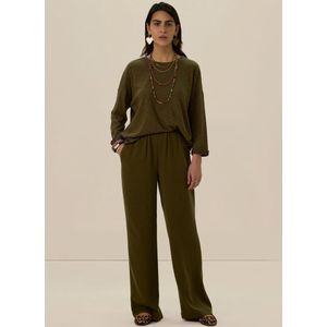 Sissy-Boy - Donkergroen - Mid Waist Jersey Broek