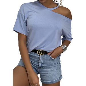 Dilena fashion t-shirt one of shoulder