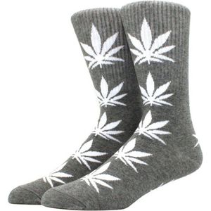 Wietsokken - Cannabissokken - Wiet - Cannabis - grijs-wit - Unisex sokken - Maat 36-45