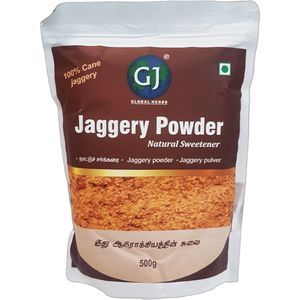GJ Global Herbs - Suikerriet Jaggery Poeder - Rietsuiker - 3x 500 g