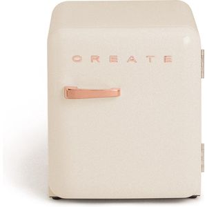 CREATE - Tafelmodel koelkast - Capaciteit 48 L - 1 planken - Handvat Rosegold - Gebroken wit - RETRO FRIDGE