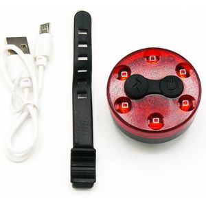 Achterlicht Fiets Oplaadbaar – Met USB-kabel – LED – ø 45mm - Rood