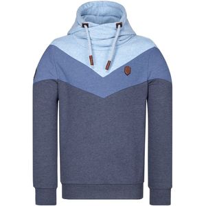 Naketano Hoodie Kifferboarder 1800-0224 Indigo Blue Melange/Blue Melange/Amazing Blue Melange-S