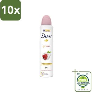 10 x Dove - Deodorant - Spray Go Fresh - Granaatappel - Fruitige geur - 250 ml - Grootverpakking - Deodorant Spray - Anti-transpirant - Dove - Granaatappel - Citroenverbena