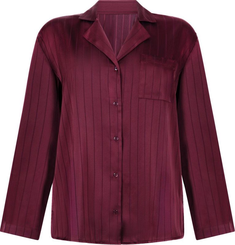 Hunkemöller Satijnen jasje met krijtstrepen Paars XS