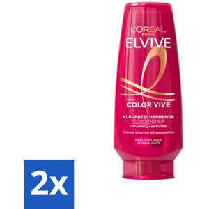 2 x L'Oréal Elvive Color Vive Conditioner 200 ml - Haar Conditioner - Gekleurd Haar - Highlights - Haarverzorging - Glans