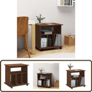 vidaXL Rolkast 60x45x60 cm bruin eikenkleur Verrijdbare Kast - Houten Kast - Opbergkast - Kantoor Kast - Rollaars