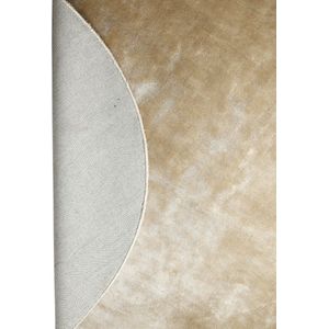 PTMD Flavia Taupe Viscose Handwoven Carpet Round