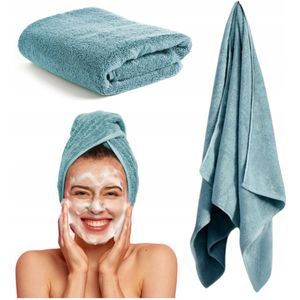 Snelle Droge Katoenen Handdoek Otto 50x100cm 400 g/m² Glad Blauw