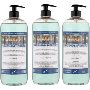 Handzeep Hammam Herbal 1 liter - met gratis pomp - set van 3 stuks