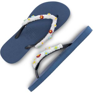 Uzurii Flowery White Aby - Marineblauw
