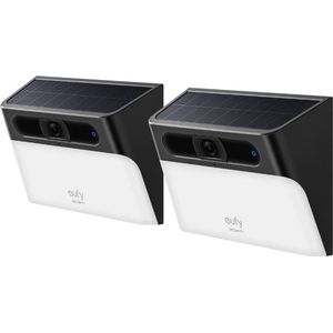 2x Eufy Solar Wall Light Cam S120 2K Draadloze Beveiligingscamera - Accu - Wit/Zwart - Voordeelbundel