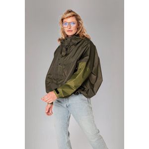 RAIN KISS - Herringbone - Anorak - Groen en Zwart - Waterdicht