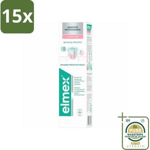 15 x Elmex - Tandpasta - Sensitive Professional - Repair & Prevent - 75 ml - Grootverpakking - Gevoelige Tanden - Tandpasta - PRO-ARGIN Technologie - Gevoeligheid - Tandarts Aanbevolen