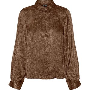 Vero Moda VMSNAKEY LS MIDI SHIRT EXP Dames Top Silver Mink Maat - L