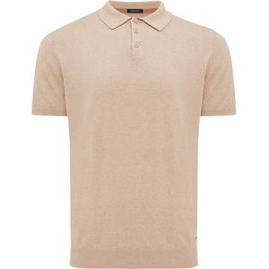TRESANTI | TREVOR | Basic gebreide polo katoen kasjmier | Taupe | Size L