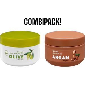 Deliplus - Bodycrème met Olijfolie - Bodycrème met Arganolie - Combipack - Cream con Aceite de Olive - Cream con Aceite de Argan - Uit Spanje - 2 x 250ml