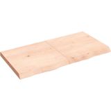 The Living Store Wandplank Rustieke Stijl - 120 x 60 x 6 cm - Massief Eikenhout - Onbehandeld - Handgemaakt - Natuurlijke Rand