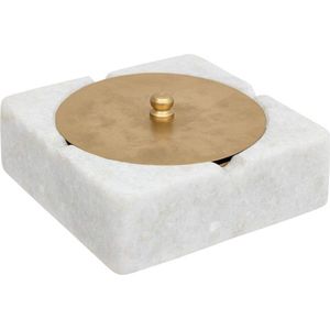 Marmeren Asbak Marble Square – Wit/Goud