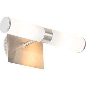 QAZQA bath - Moderne Wandlamp Up Down voor binnen voor badkamer - 2 lichts - D 115 mm - Staal -