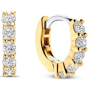 TI SENTO Dames Oorbellen - 925 zilver - Zirkonia met geel verguld - 7955ZY