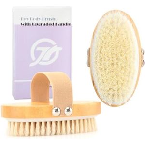 Lichaamsborstel Set - Droge Borstel met Harde Natuurlijke Haren en Zachte Nylon Borstel voor Exfoliatie, Cellulitis Vermindering en Lymfedrainage - Doucheborstel & Badborstel