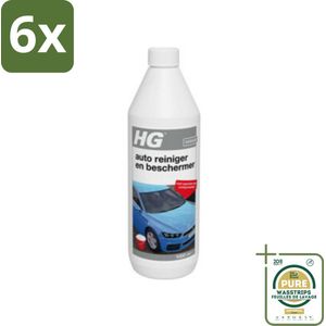 HG - Autoreiniger & Beschermer - Houdt Langer Schoon - 50 tot 60 Wasbeurten - 1L - Voordeelverpakking - 6 stuks - Autobescherming - Wax