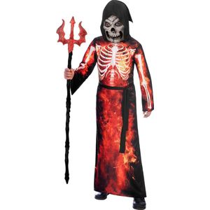 Amscan Kostuum Fire Reaper Junior Zwart/rood 8-10 Jaar 4-delig