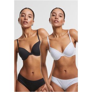 Urban Classics - Basic Cotton - BH - Zwart/Wit - 2-pack