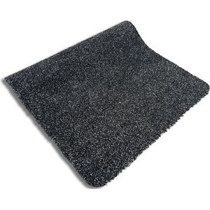 JYG binnen Deurmat SUPERABSORB KATCOT katoen zwart/antraciet 80x100cm - droogloopmat / drooglooploper - vinyl antislip - machine wasbaar ingangloper