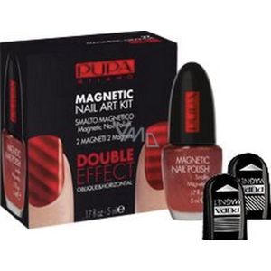 pupa milano nail art kit magnetic red 28