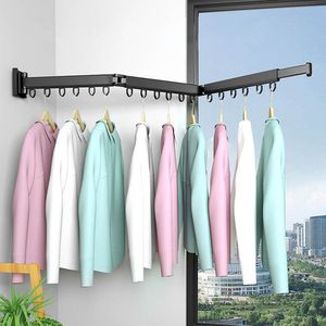 RMBO Wanddroogrek - Droogrek Inklapbaar - Wasrek Inklapbaar - Wasrek Hangend - 18 kledinghaken