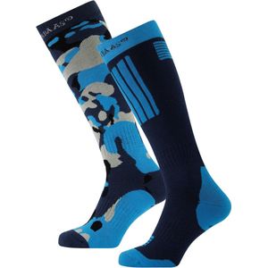 Poederbaas - Ski Socks - Camo Navy - Skisokken - 2 Pack