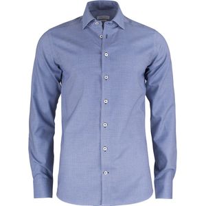 J.Harvest & Frost - HEMD - Blauw/Wit Patroon - Slim Fit - 2904802