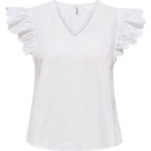 ONLY - ONLLOU LIFE EMB FRILL TOP WVN - Dames - Blouses