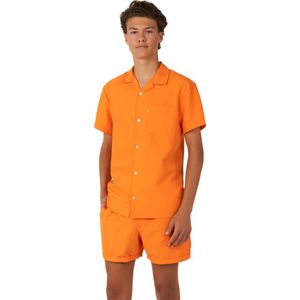 OppoSuits Tiener The Orange - Jongens Zomer Set - Bevat Shirt En Shorts - Oranje - Maat: EU 134/140 - 10 Jaar