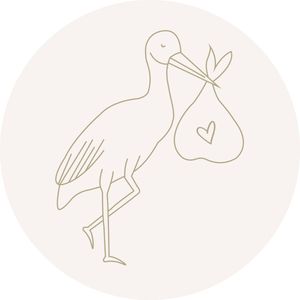 Sticker Ooievaar - Sticker Baby nieuws - 50 Stuks - Geboortesticker - Sluitzegel - Beige - Zwanger - Babyshower versiering - Studio le petit
