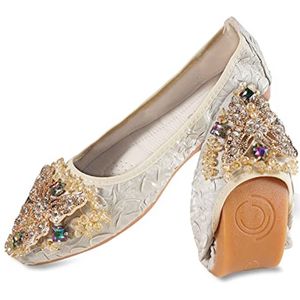 Dames Ballet Flats Strass - Opvouwbare Sparkly Comfort Ballerina Schoenen