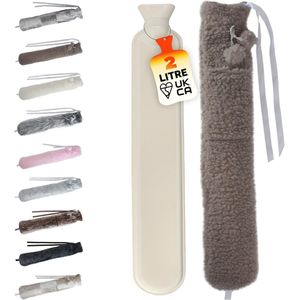 Lange warmwaterkruik met pluche hoes voor pijnverlichting en comfort